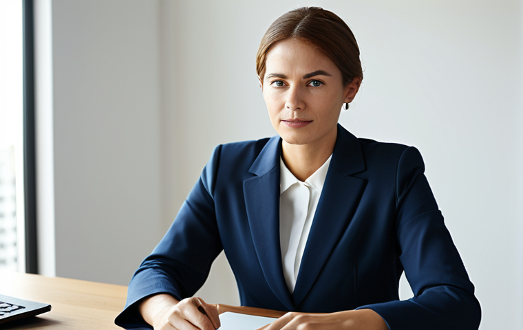 A professional woman in a crisp, modest business suit, sitting at a clean, minimalist desk in a modern, sunlit office. She is looking forward with a clear, focused expression, a subtle glow around her head symbolizing mental clarity and high concentration. The background is blurred softly, emphasizing her deep focus. fully clothed, appropriate attire, professional dress, safe for work, appropriate content, perfect anatomy, correct proportions, natural pose, well-formed hands, proper finger count, natural body proportions, professional photography, high quality.